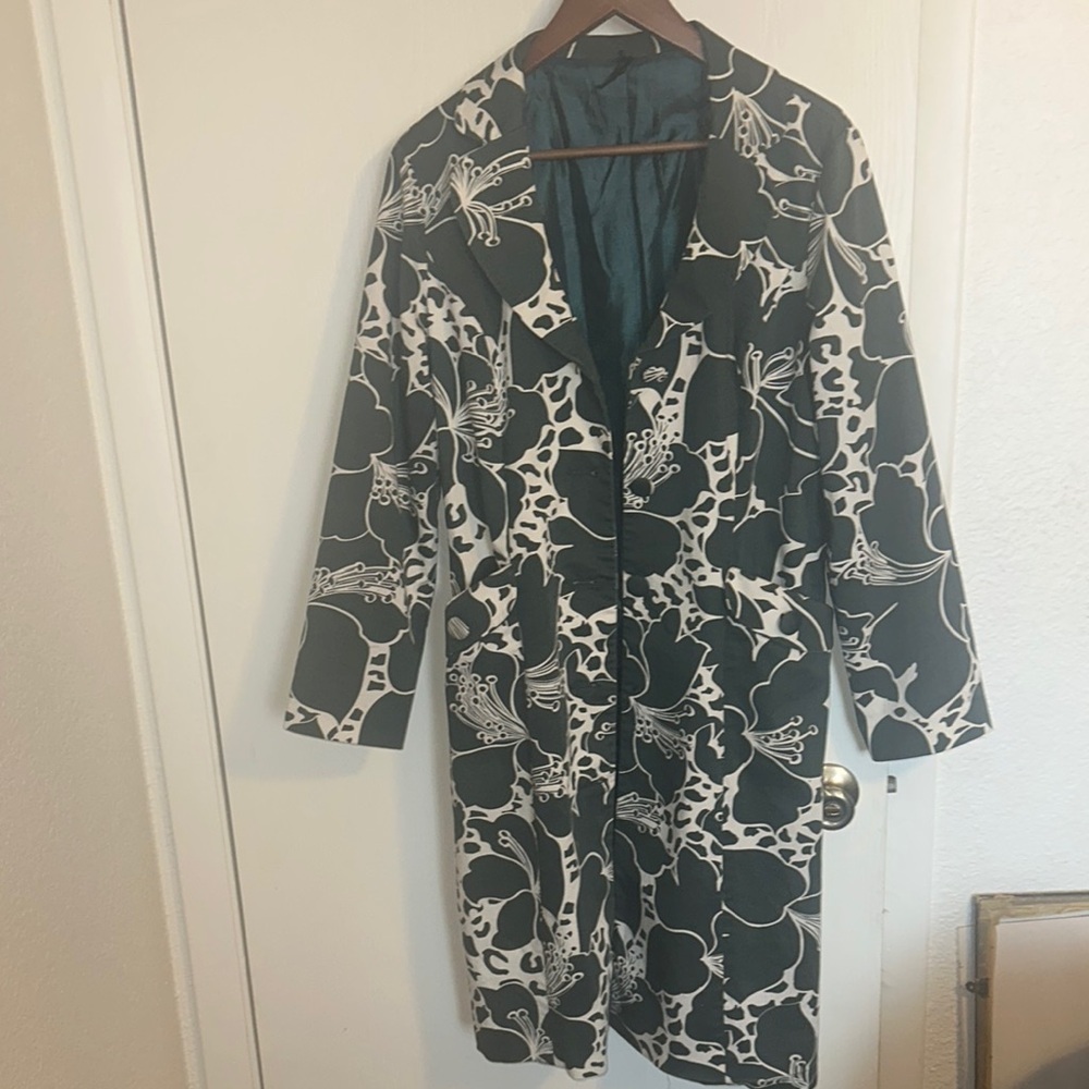 Lapis light summer patterned  fabric coat size L